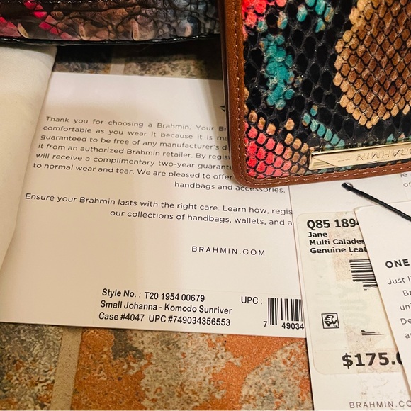 NWT!HARD TO FIND! BRAHMIN SMALL JOHANNA IN SUNRIVER KOMOD! Jane Wallet Included. - Picture 8 of 13